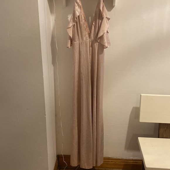 Topshop Cold Shoulder Blush and Metalic maxi dress - Picture 9 of 9